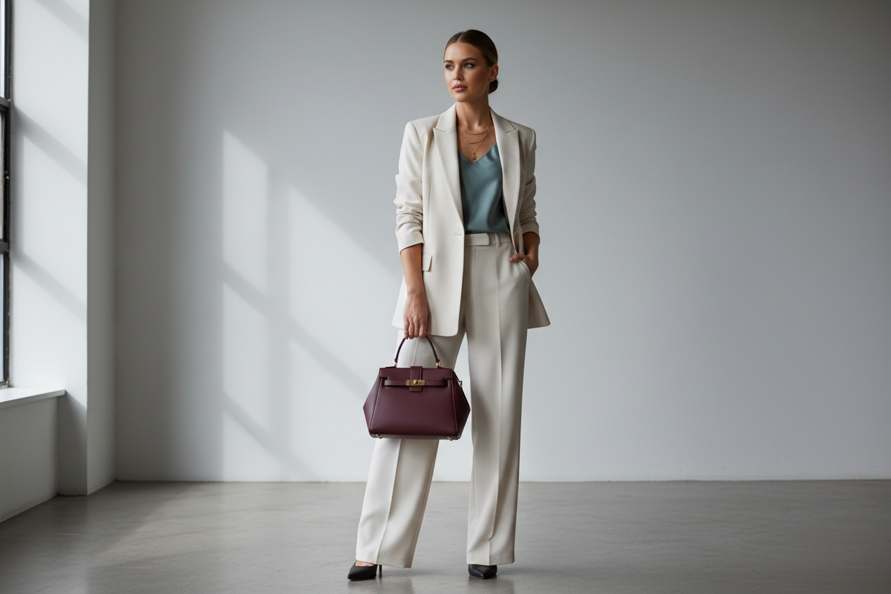 woman holding a handbag